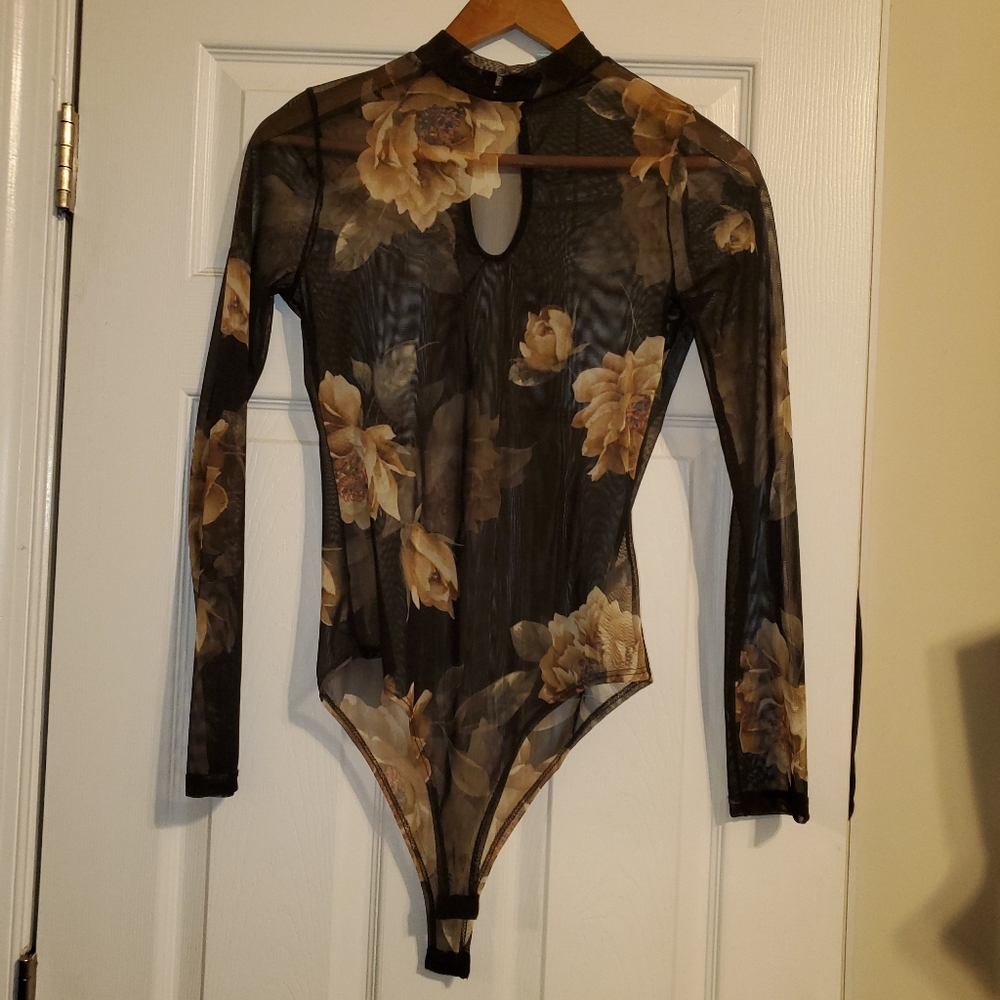 Black and tan bodysuit